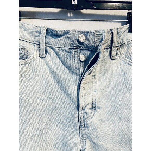 Old Navy Jean Shorts Womens 10 OG High Rise Cut Off Button Fly Light Wash Boho - Picture 2 of 5